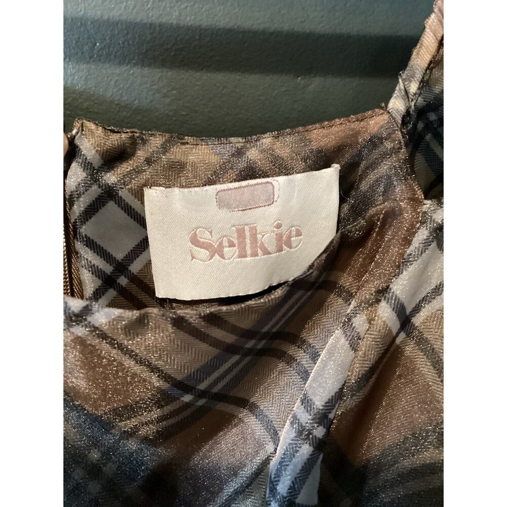 Selkie The Plaid Puff Organza Dress size XXS - Picture 4 of 10